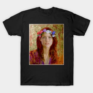 Flapper : Young Beautiful Woman Vintage 1925 Painting Print T-Shirt